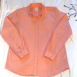 Gap fitted boyfriend button-down shirt, peach-size large tall